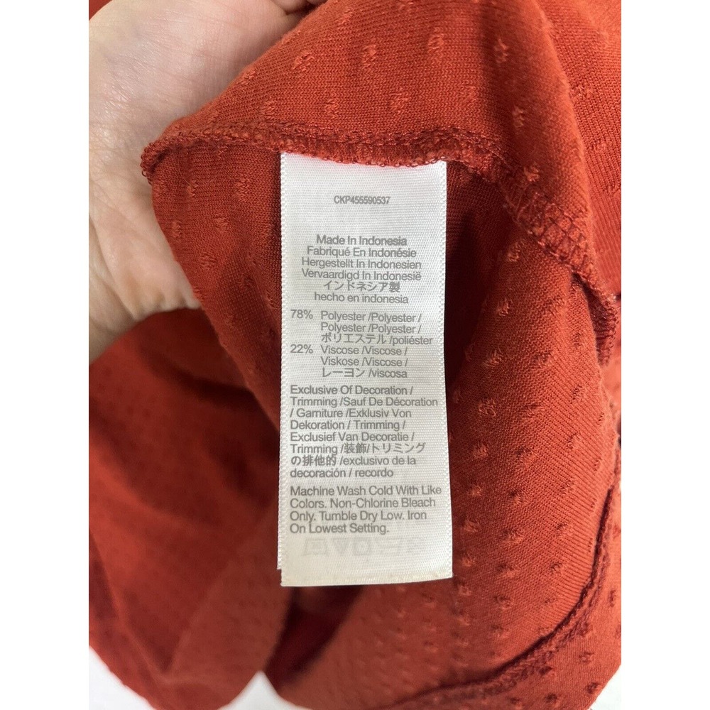 Madewell Size Medium Clipdot Ruffle Top Clay Brown - Picture 5 of 6